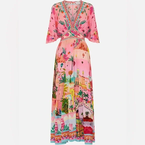 💕SOLD💕Camilla Waisted Dress With Hem Ruffle Sister Sunset - Picture 3 of 13